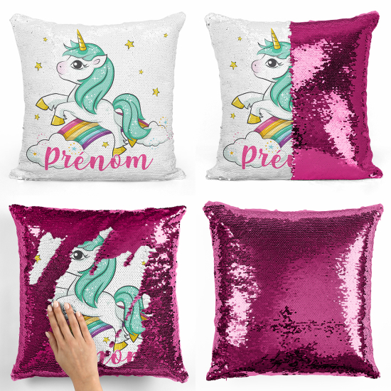 Magic Sequin Glitter Pillow - Rainbow Unicorn