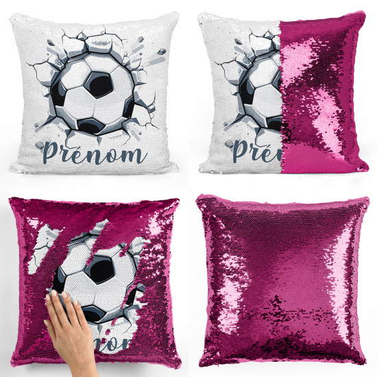 Magic Sequin Glitter Pillow - Soccer ball