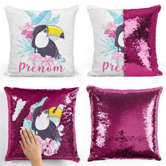 Magic Sequin Glitter Pillow - Toucan