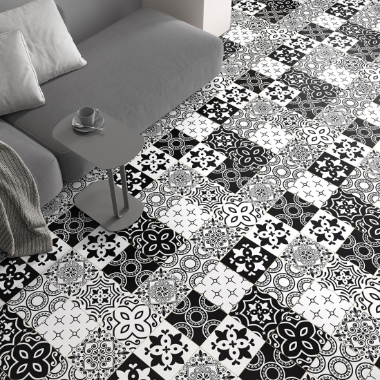 Non-slip Floor Tile Stickers - Cement tile pattern