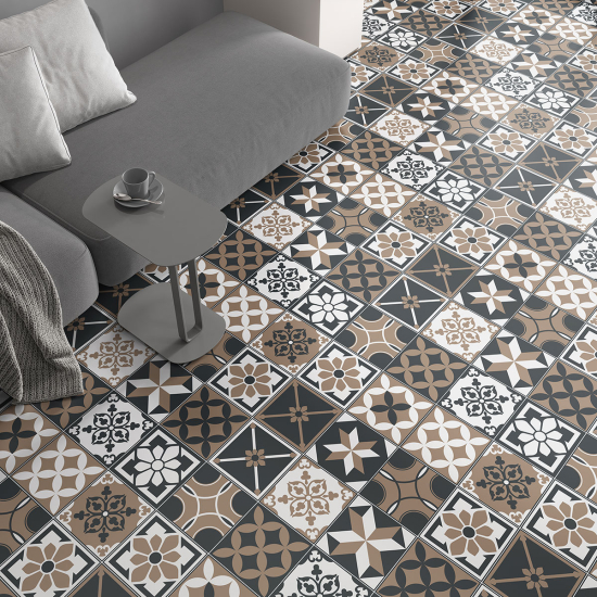 Non-slip Floor Tile Stickers - Cement tile pattern