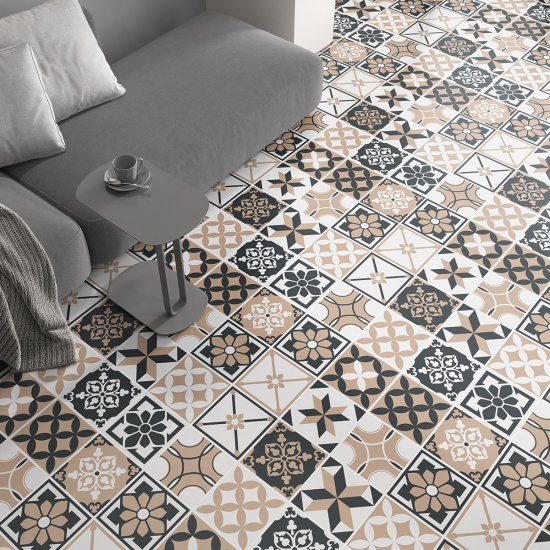 Non-slip Floor Tile Stickers - Cement tile pattern