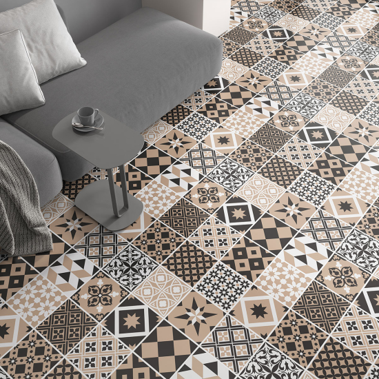 Non-slip Floor Tile Stickers - Cement tile pattern