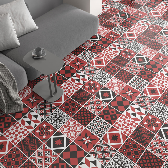 Non-slip Floor Tile Stickers - Cement tile pattern