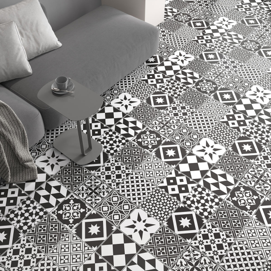 Non-slip Floor Tile Stickers - Cement tile pattern