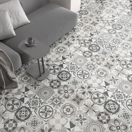 Non-slip Floor Tile Stickers - Cement tile pattern