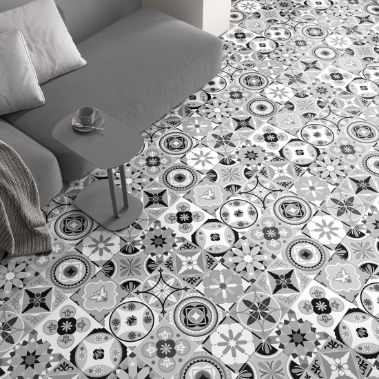 Non-slip Floor Tile Stickers - Cement tile pattern