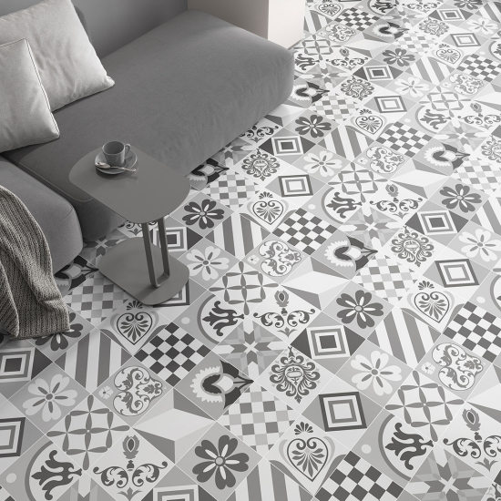 Non-slip Floor Tile Stickers - Cement tile pattern