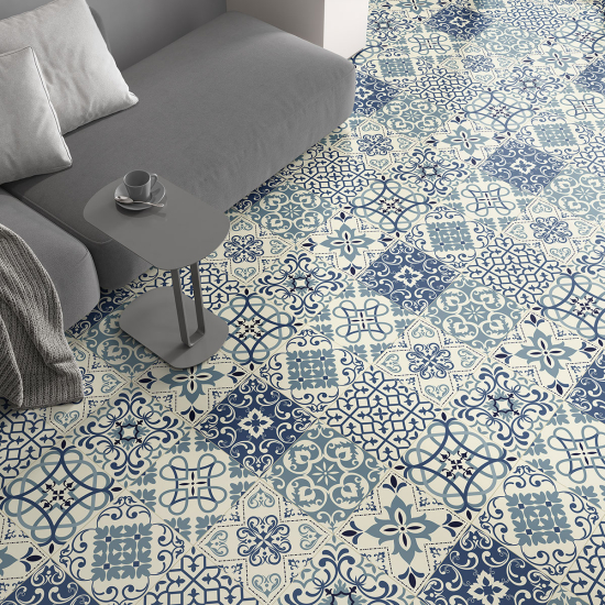 Non-slip Floor Tile Stickers - Cement tile pattern