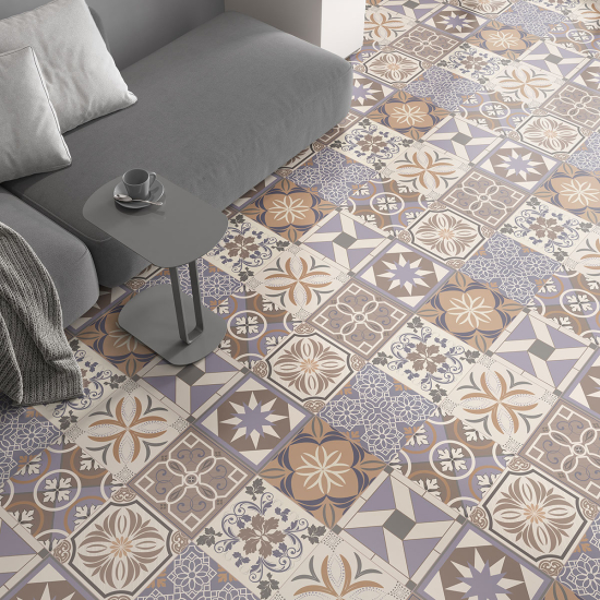 Non-slip Floor Tile Stickers - Cement tile pattern