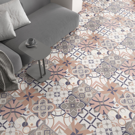 Non-slip Floor Tile Stickers - Cement tile pattern