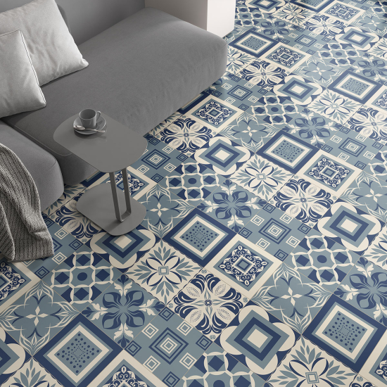 Non-slip Floor Tile Stickers - Cement tile pattern