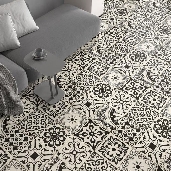 Non-slip Floor Tile Stickers - Cement tile pattern