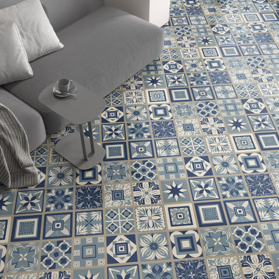 Non-slip Floor Tile Stickers - Cement tile pattern