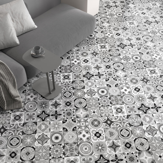 Non-slip Floor Tile Stickers - Cement tile pattern