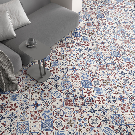 Non-slip Floor Tile Stickers - Cement tile pattern