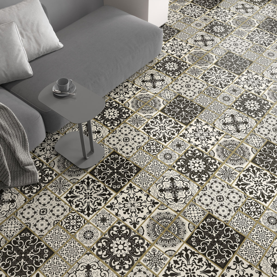 Non-slip Floor Tile Stickers - Cement tile pattern