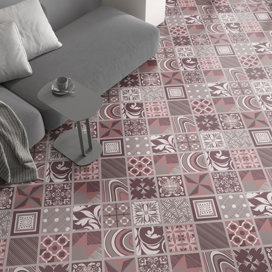 Non-slip Floor Tile Stickers - Cement tile pattern