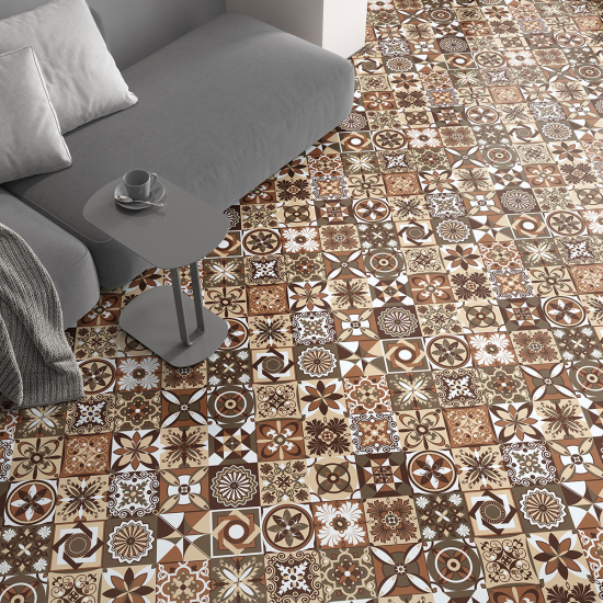 Non-slip Floor Tile Stickers - Cement tile pattern