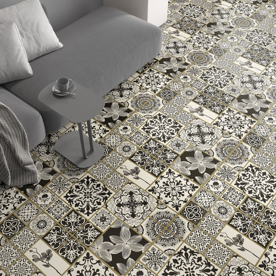 Non-slip Floor Tile Stickers - Cement tile pattern