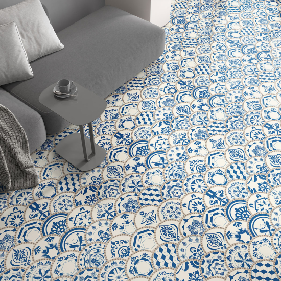 Non-slip Floor Tile Stickers - Cement tile pattern