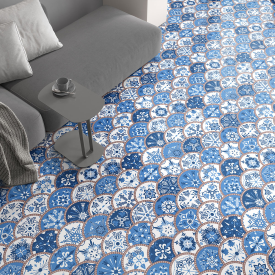 Non-slip Floor Tile Stickers - Cement tile pattern