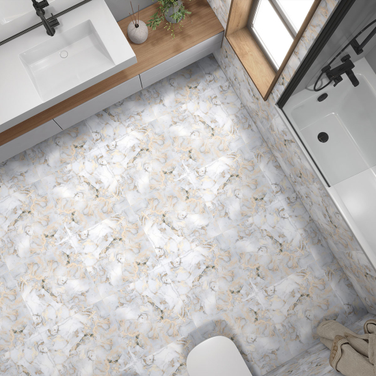 Non-slip Floor Tile Stickers - Marbled Effect