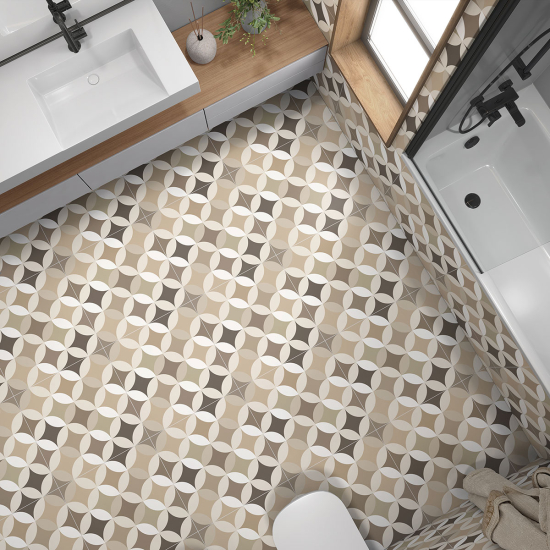 Non-slip Floor Tile Stickers - Oriental Pattern