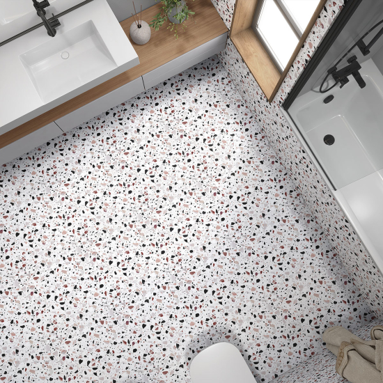 Non-slip Floor Tile Stickers - Terrazzo Pattern