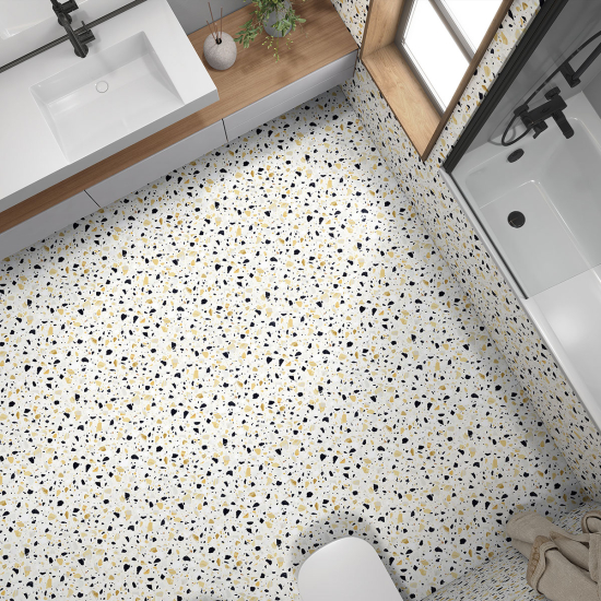 Non-slip Floor Tile Stickers - Terrazzo Pattern