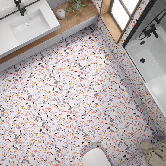 Non-slip Floor Tile Stickers - Terrazzo Pattern