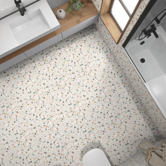 Non-slip Floor Tile Stickers - Terrazzo Pattern