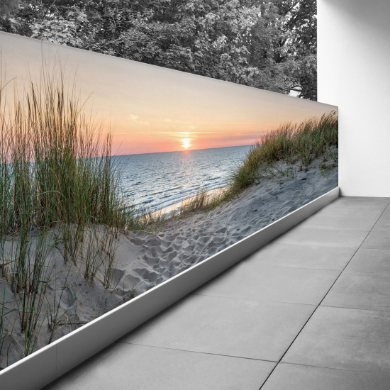 Optical Illusion Balcony Privacy Screen - 100x277 cm - Sunset