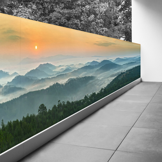 Optical Illusion Balcony Privacy Screen - 100x350 cm - Mountains