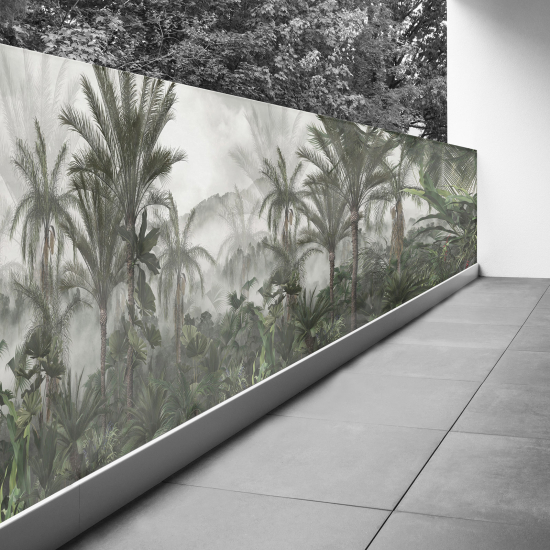 Optical Illusion Balcony Privacy Screen - 100x375 cm - Tropical forest