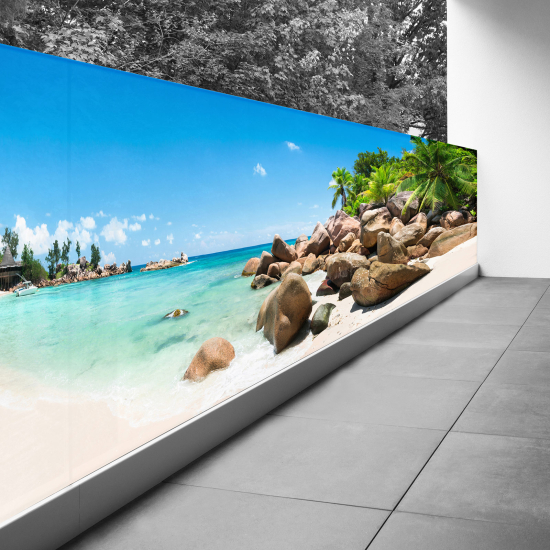 Optical Illusion Balcony Privacy Screen - 100x400 cm - Sea view