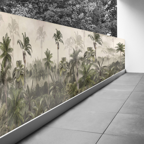 Optical Illusion Balcony Privacy Screen - 100x425 cm - Tropical forest