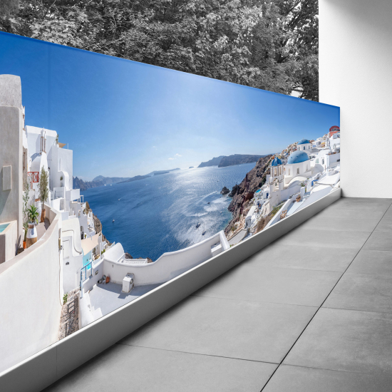 Optical Illusion Balcony Privacy Screen - 110x305 cm - Santorini