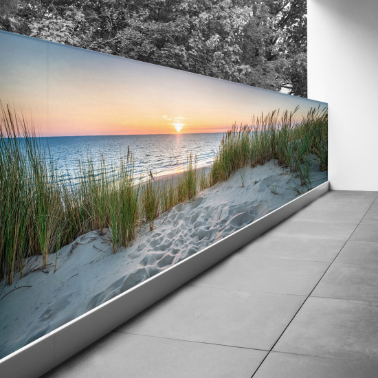 Optical Illusion Balcony Privacy Screen - 110x330 cm - Sunset