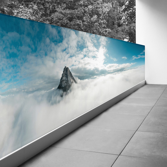 Optical Illusion Balcony Privacy Screen - 110x385 cm - Clouds