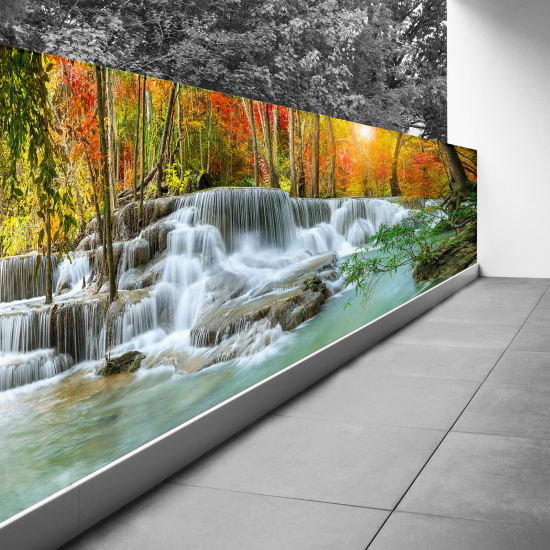 Optical Illusion Balcony Privacy Screen - 120x300 cm - Waterfalls