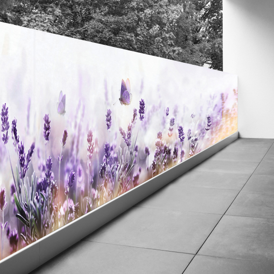 Optical Illusion Balcony Privacy Screen - 120x510 cm - Lavender