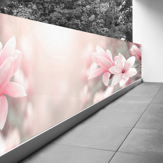 Optical Illusion Balcony Privacy Screen - 90x337 cm - Flowers