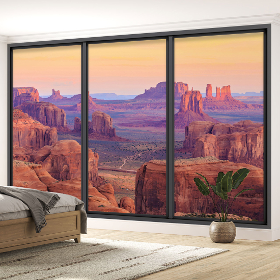 Optical Illusion Panoramic Bay Window Wall Mural / Wallpaper - Grand Canyon