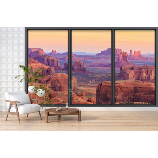 Optical Illusion Panoramic Bay Window Wall Mural / Wallpaper - Grand Canyon