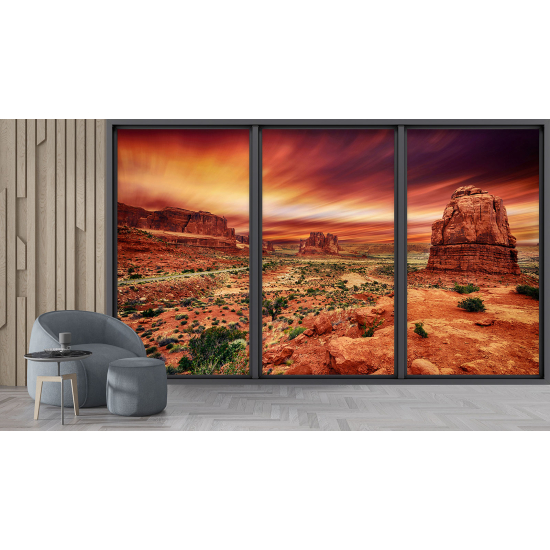 Optical Illusion Panoramic Bay Window Wall Mural / Wallpaper - Grand Canyon