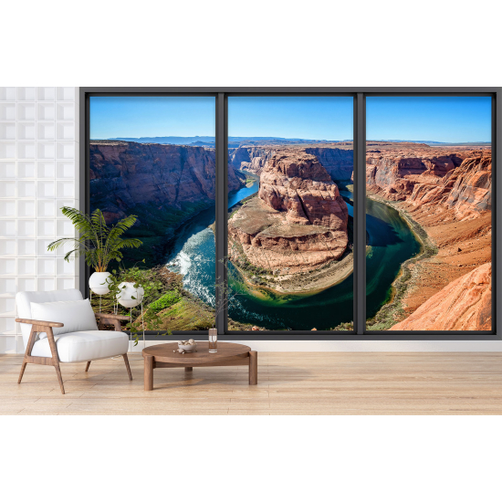 Optical Illusion Panoramic Bay Window Wall Mural / Wallpaper - Grand Canyon