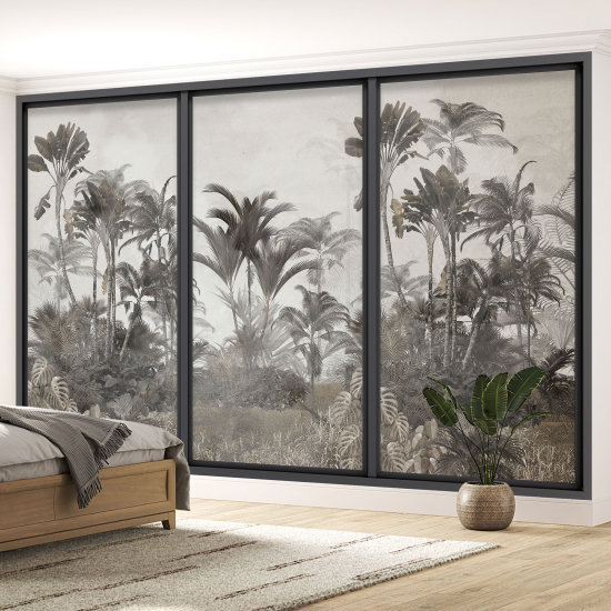 Optical Illusion Panoramic Bay Window Wall Mural / Wallpaper - Jungle