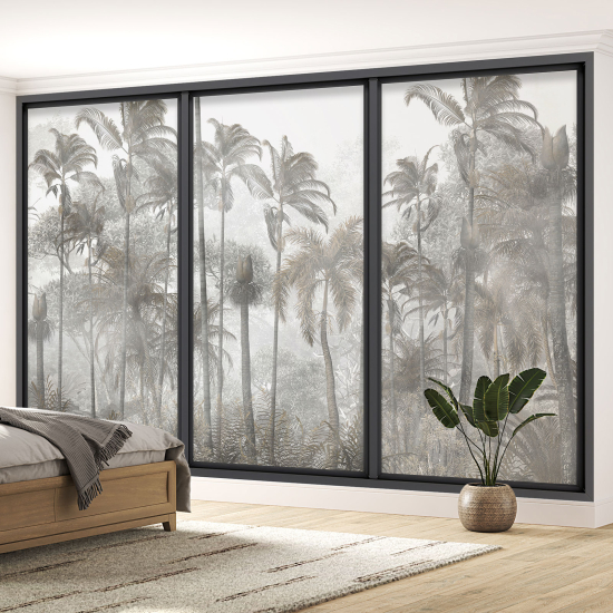 Optical Illusion Panoramic Bay Window Wall Mural / Wallpaper - Jungle