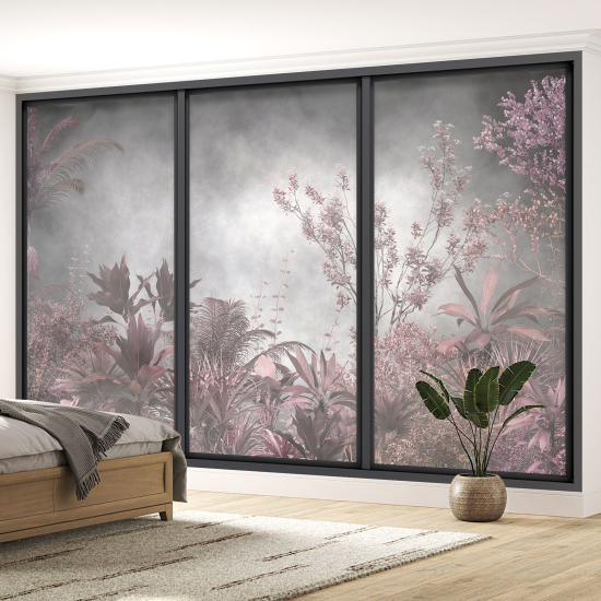 Optical Illusion Panoramic Bay Window Wall Mural / Wallpaper - Jungle